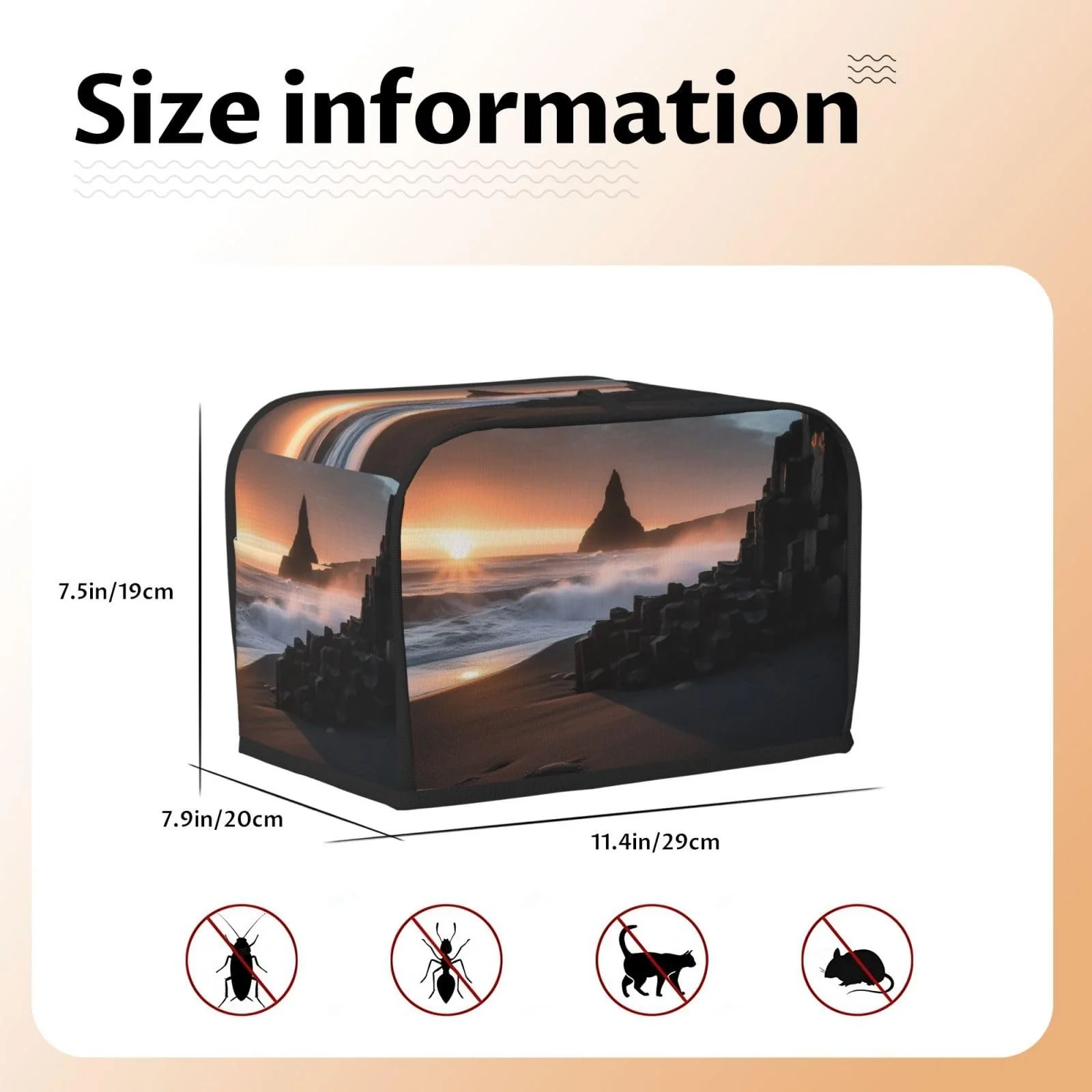 Чохол для 2-скибочного тостера з двома кишенями, надм’який, фото №2 Чохол для 2-скибочного тостера з двома кишенями, надм’який, фото №2