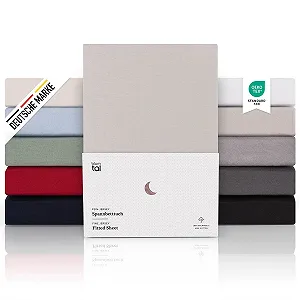 Простыня на резинке Blumtal Premium Jersey Oeko-Tex Certified для кровати Box Spring 270 x 200 см Хлопок Серый - Фото 1