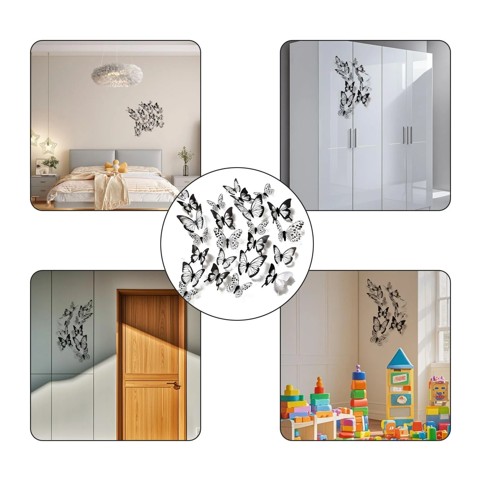 Наклейки на стіну Набір 48 шт. 3D Метелики DIY, фото №4