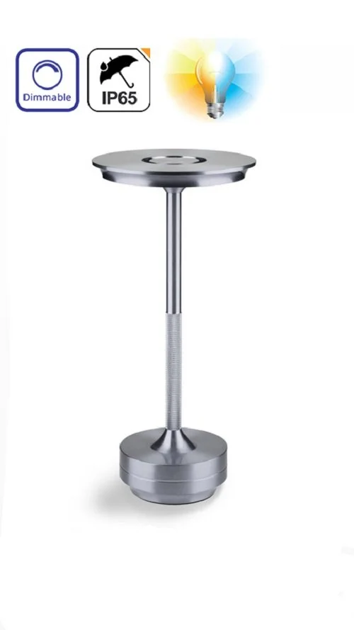 Настільна акумуляторна диммована лампа 3000/4000/6500 К, метал, IP65, фото №3