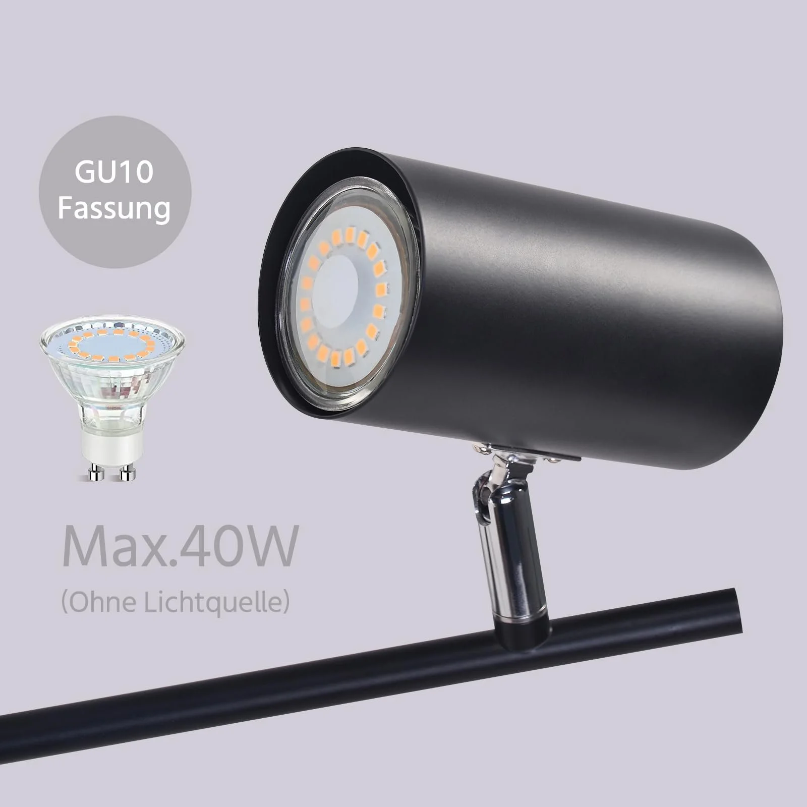 Настільна лампа Bedside Lamp Swivelling 350° GU10 Металева Чорна, фото №6