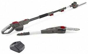 Акумуляторний мультиінструмент 2 в 1 Mountfield MMT 20 Li Kit / Висоторіз + кущоріз / 20V / Шина 20 см / Ріжуче полотно 45.5 см / Сірий-червоний - Фото 1