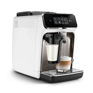 Эспрессо-машина автоматическая Philips 2300 series LatteGo EP2333/40, 4 напитка в одно касание, система LatteGo, SilentBrew, белая с хромом synthetic.ua - Фото 1