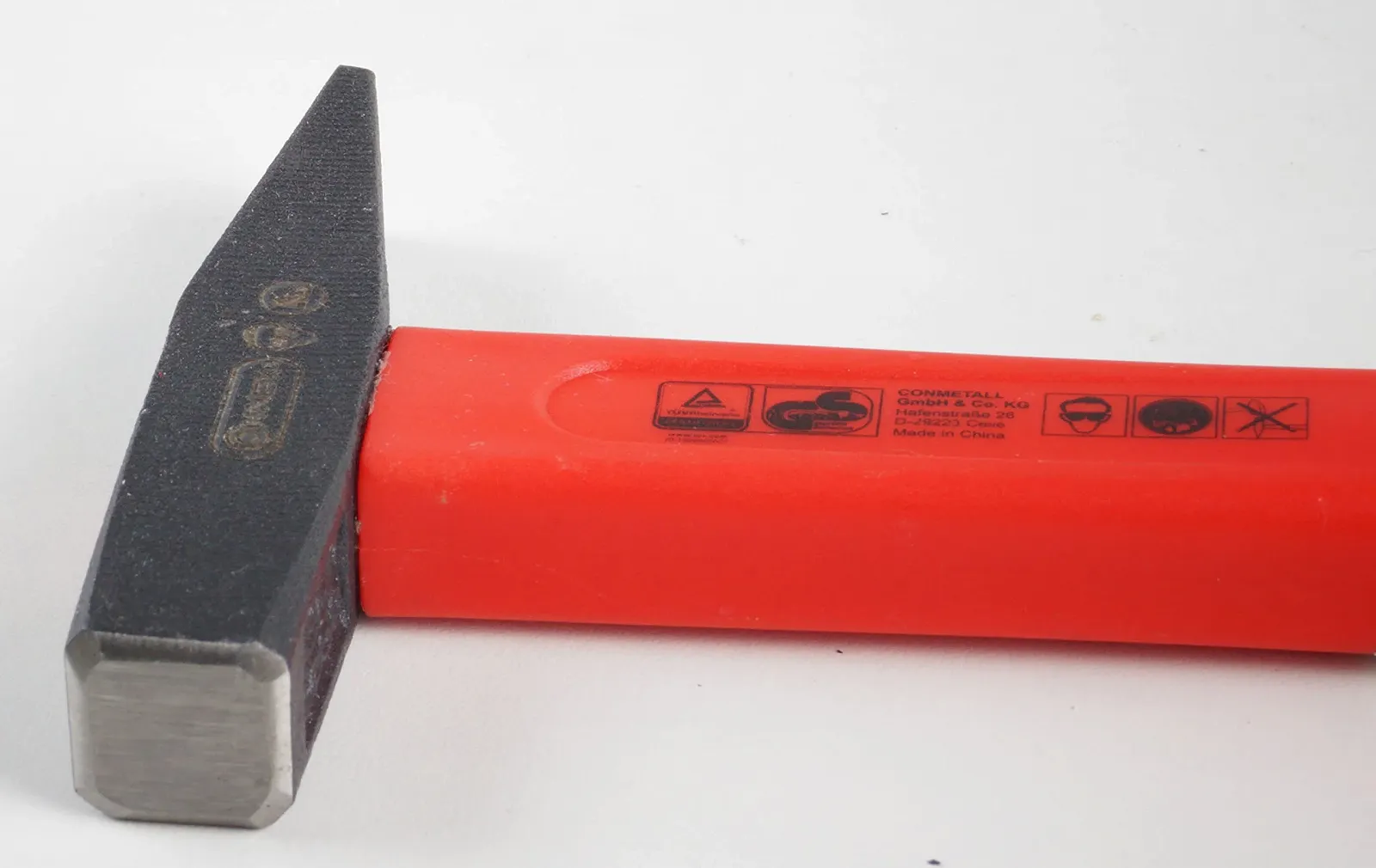 Слюсарний молоток Connex COX603100 з фібергласовою ручкою 2C-Handle чорний/червоний 100 г, фото №3