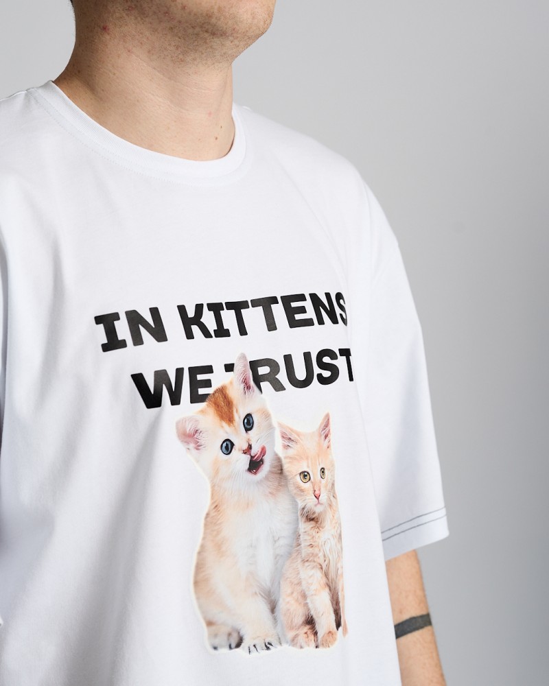 Футболка оверсайз Ogonpushka Kittens біла, фото №4