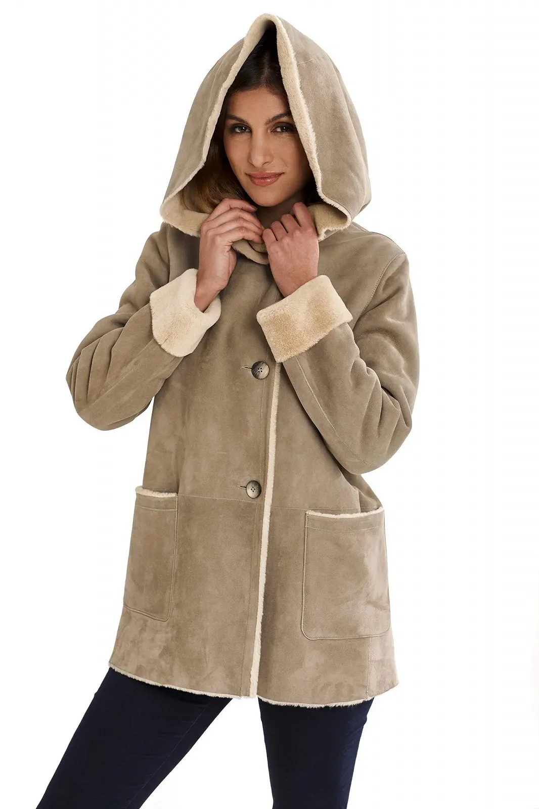 Пальто DANKO 19011 Женское из овчины 100% Испанский меринос Высокого качества, фото №3 Пальто DANKO 19011 Женское из овчины 100% Испанский меринос Высокого качества, фото №3