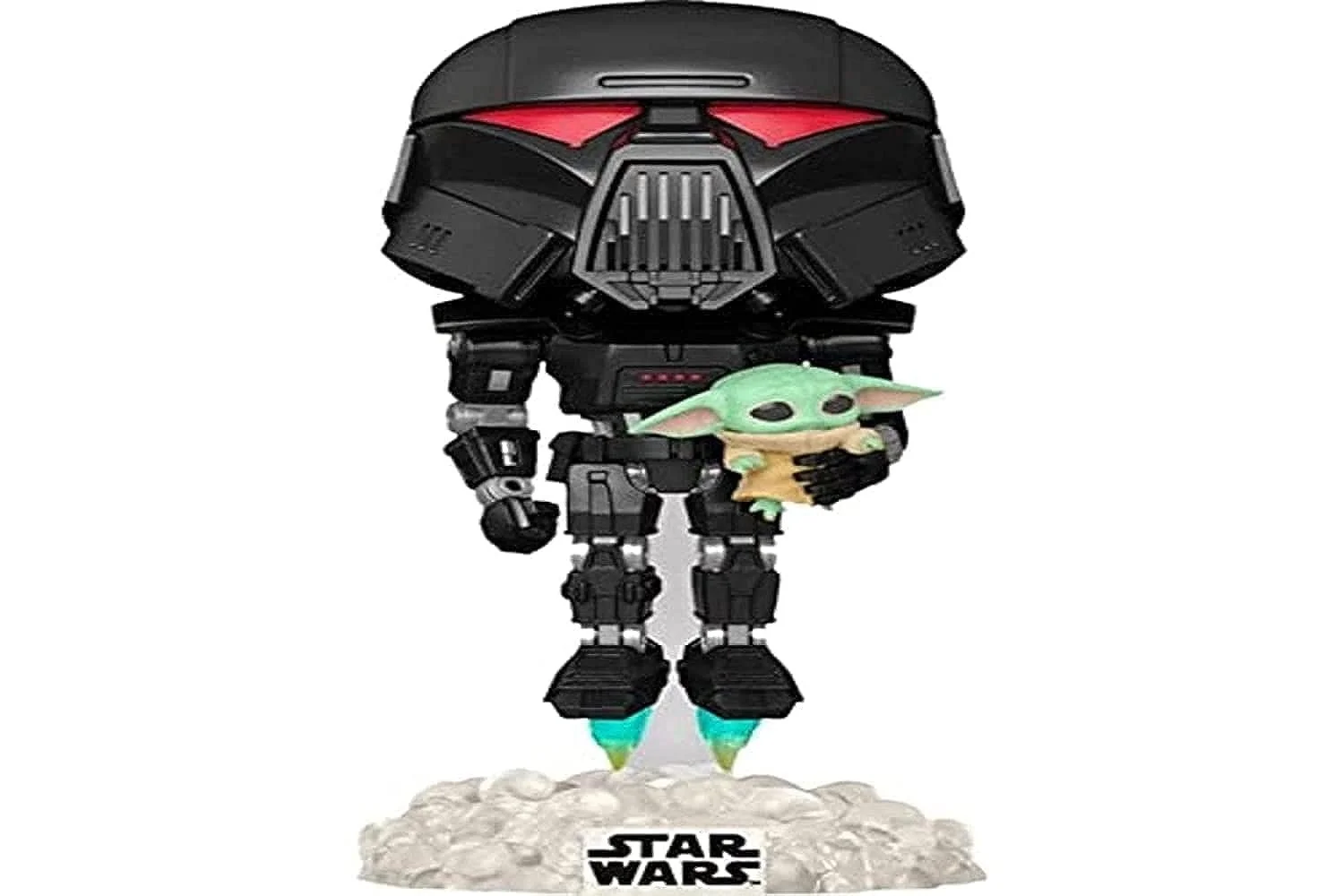 Вінілова фігурка Funko Pop! Star Wars: Mandalorian Dark Trooper with Child Glow in the Dark, фото №1
