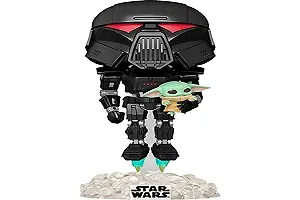 Вінілова фігурка Funko Pop! Star Wars: Mandalorian Dark Trooper with Child Glow in the Dark - Фото 1
