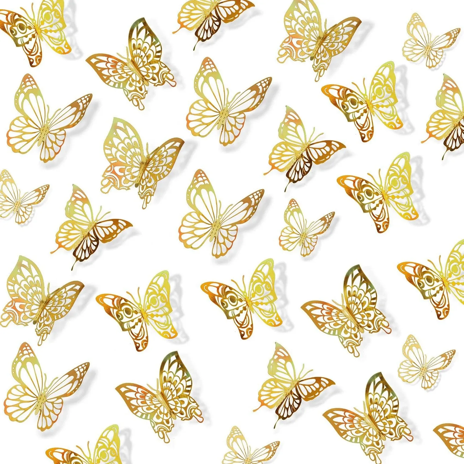 Декоративні наклейки на стіну Метелики 3D 72 штуки для декору кімнат та тортів, фото №1