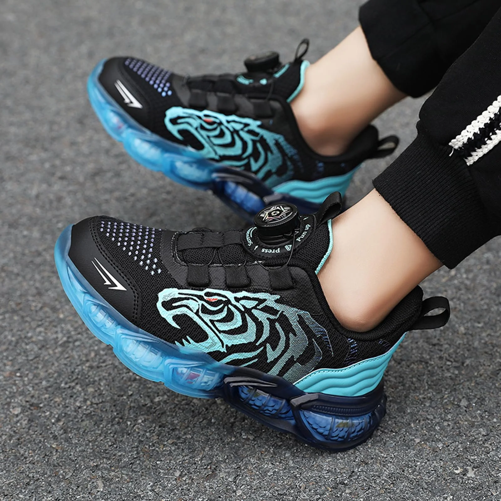 Дитячі Кросівки Спортивні Модні для Хлопчиків з Мотивом Тигра Зручні Дихаючі, фото №7