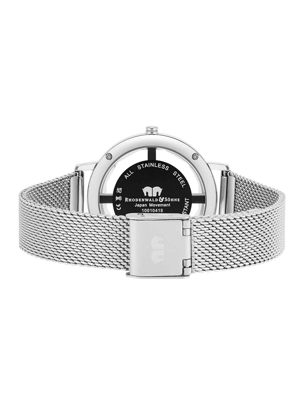 Жіночий годинник Rhodenwald & Söhne Аналоговий 10010418 Кварцовий механізм Japan, срібний браслет з нержавіючої сталі, срібний, фото №4