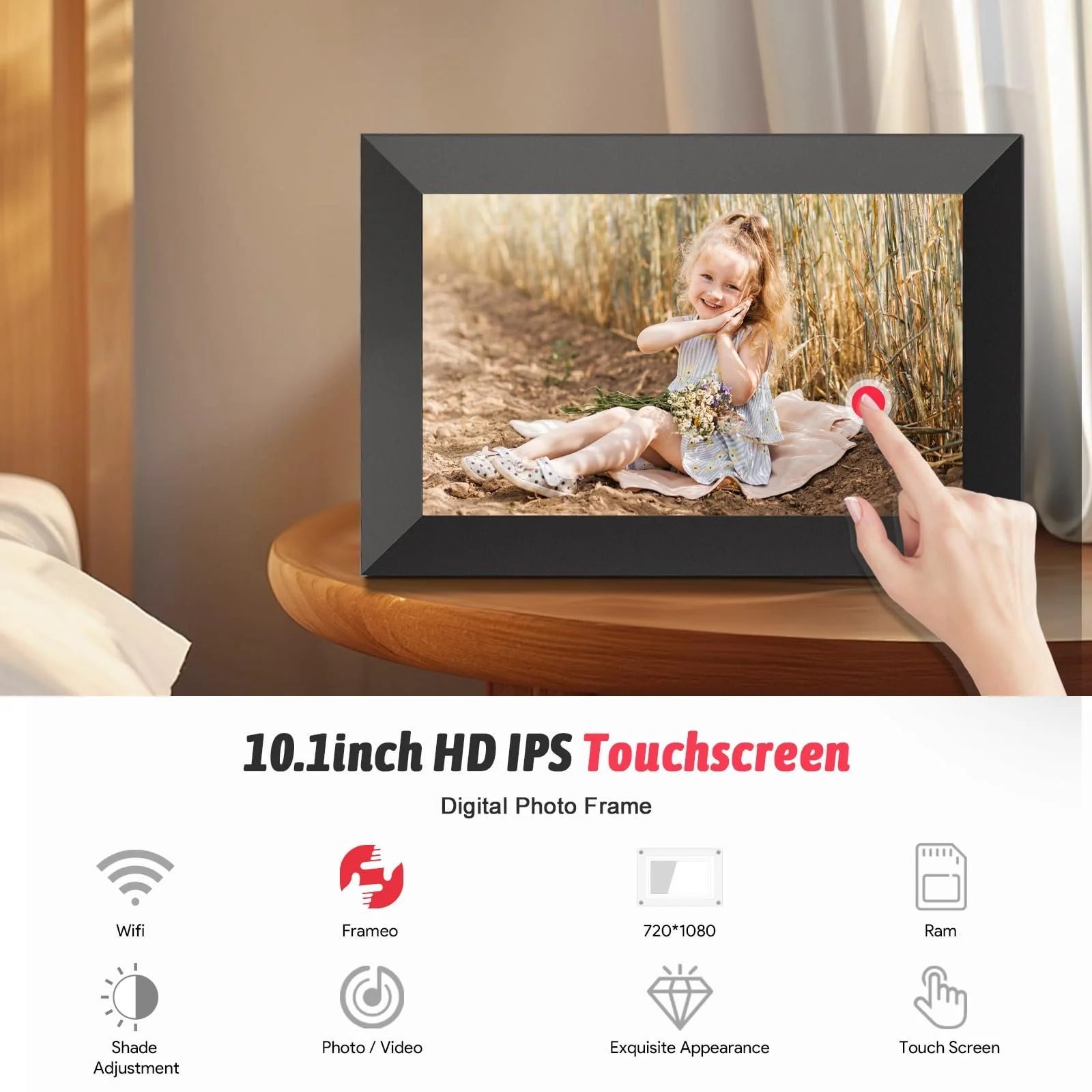 Цифровая фоторамка ACDOKE 10.1 дюйма WiFi IPS Touchscreen 32 GB Frameo, фото №5