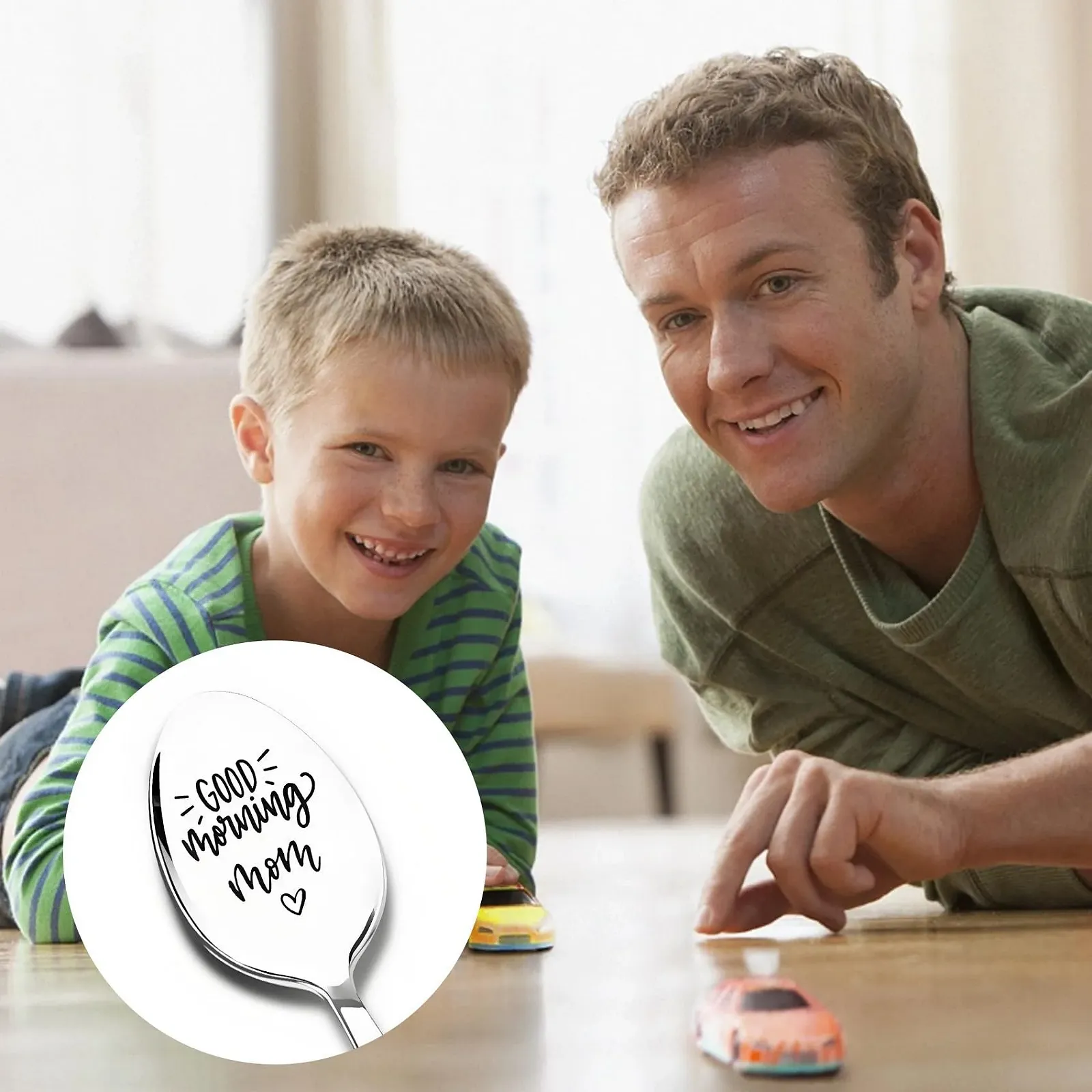 Ложка для кави HAFRlLY з гравіюванням "Good Morning Papa", фото №4