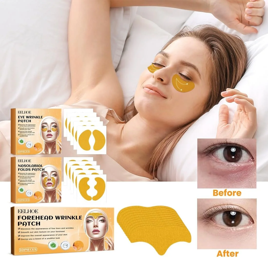 Пластирі для обличчя Fr0wnies Apricot Pads, стрічка для підтяжки обличчя, 30 шт, фото №4