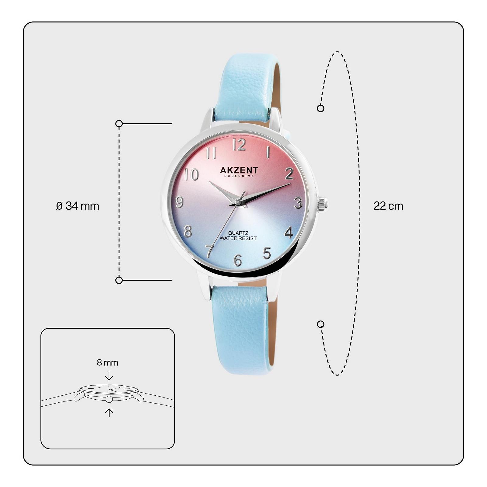 Женские часы Akzent Exclusive 1900233 из искусственной кожи с аналоговой кварцевой застежкой-пряжкой, фото №4 Женские часы Akzent Exclusive 1900233 из искусственной кожи с аналоговой кварцевой застежкой-пряжкой, фото №4