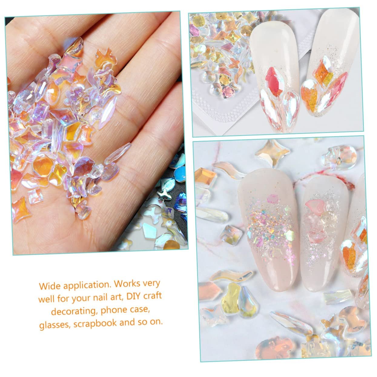 Наклейки Healeved из смолы для маникюра, украшения для ногтей, драгоценные камни для скрапбукинга, ювелирные изделия, кристаллы для ногтей Flatback, аксессуары-шармы для ногтей, Aurora Light Decorate, фото №7