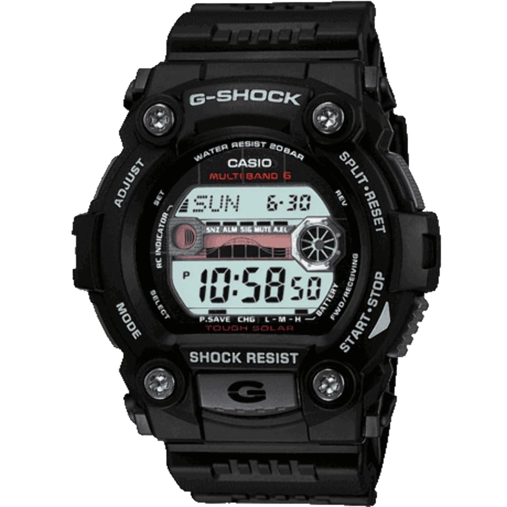 Чоловічий годинник Casio G-Shock GW-7900-1ER Кварцовий з сірим циферблатом цифровий дисплей чорний ремінець з смоли, фото №1