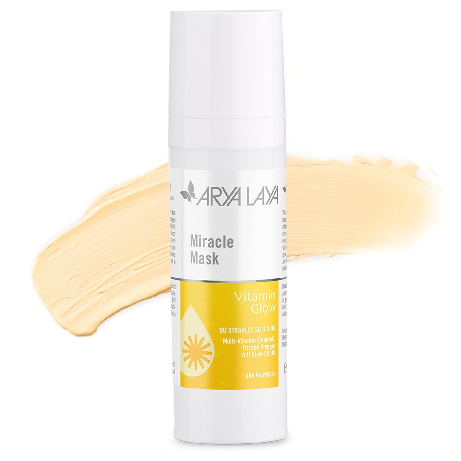 Маска для лица ARYA LAYA Miracle Vitamin Glow, 30 мл - Маска для лица для многих типов кожи, уход за кожей с эффектом сияния, антиоксидант, защита клеток и регенерация, веганская, фото №1