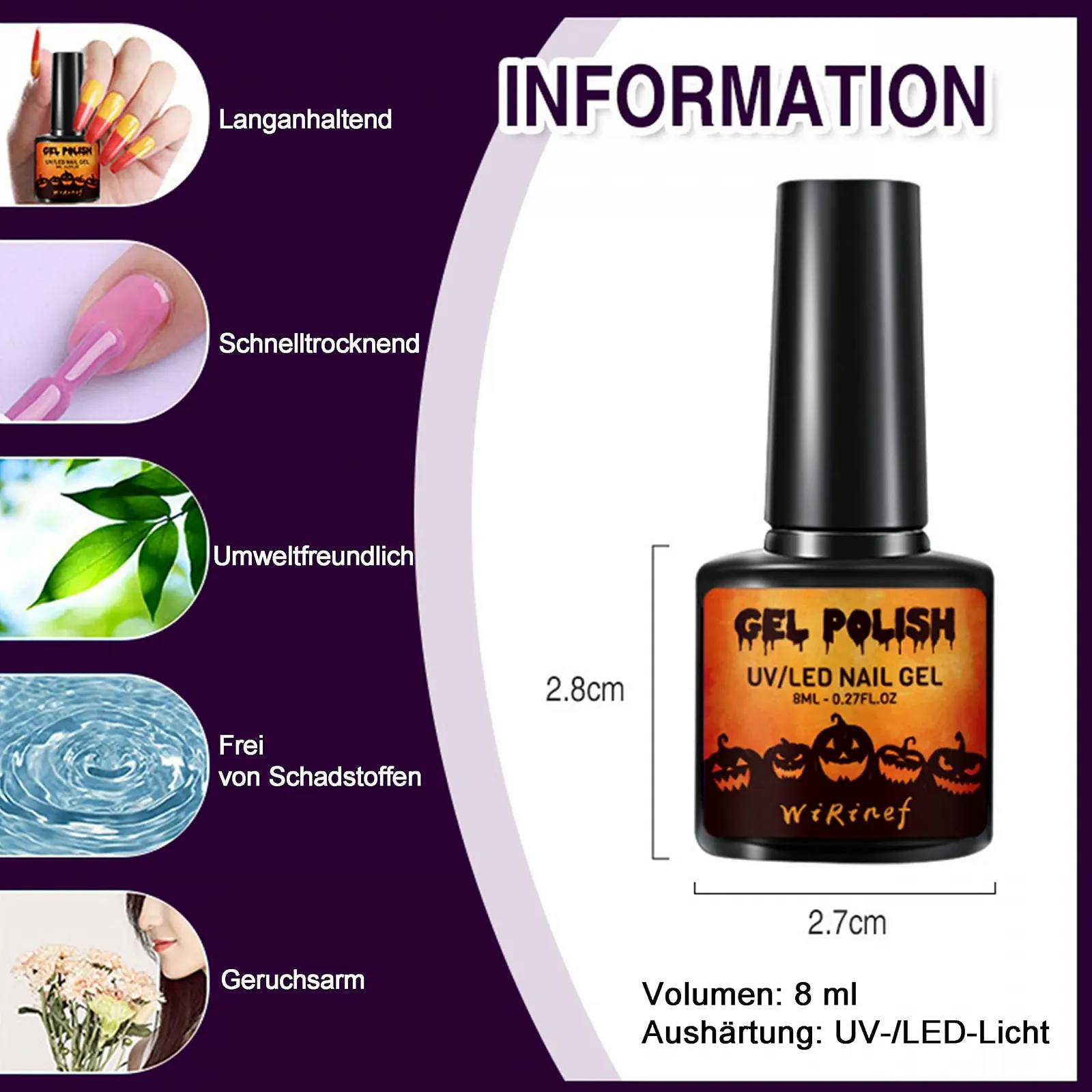 Набор цветных гель-лаков для ногтей, меняющих цвет, 4 цвета, изменение температуры, контроль температуры цвета для нейл-арта, быстросохнущий и долговечный УФ-лак для ногтей, нетоксичный (разноцветный B, 4 шт.), фото №5