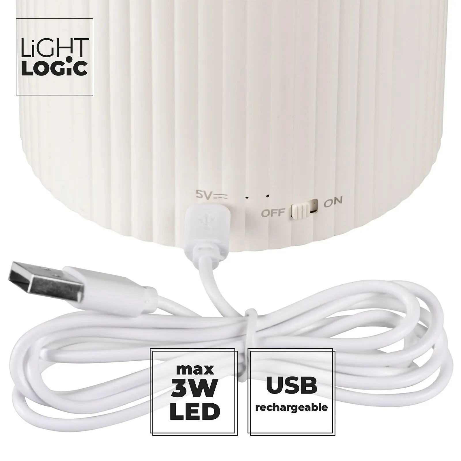 Настільна лампа LightLogic LL LANKI DIM CCT W Акумуляторна з органайзером Біла, фото №4