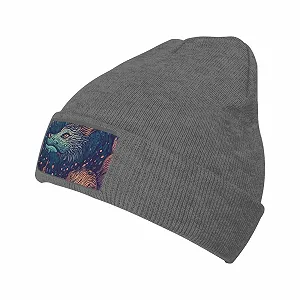 Купить Шапка-бини с узором фантастического существа, зимняя теплая вязаная - Фото 1 Шапка-бини с узором фантастического существа, зимняя теплая вязаная - Фото 1