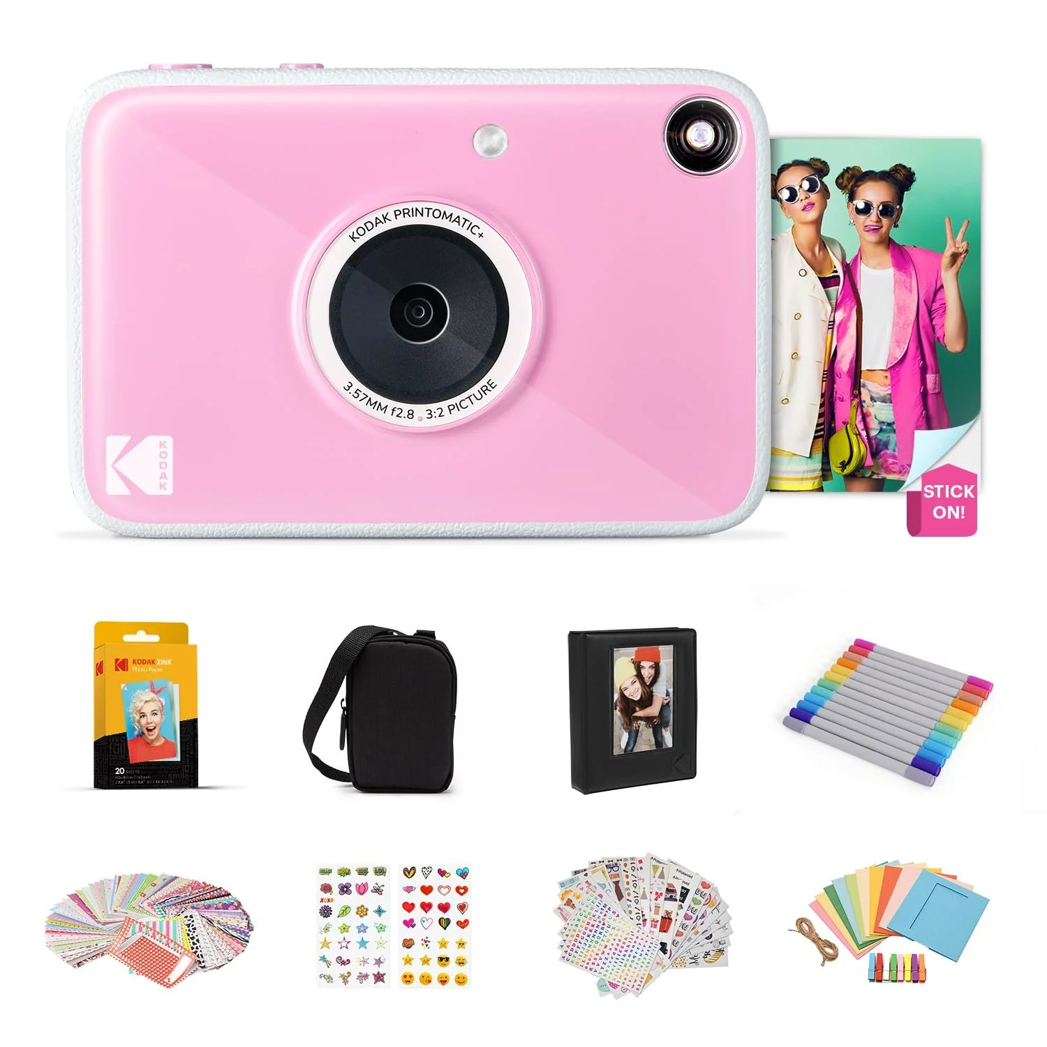 Цифровая камера мгновенной печати Kodak Printomatic+ 10 MP RGB LED Zinc Paper 2x3 Set Pink, фото №1