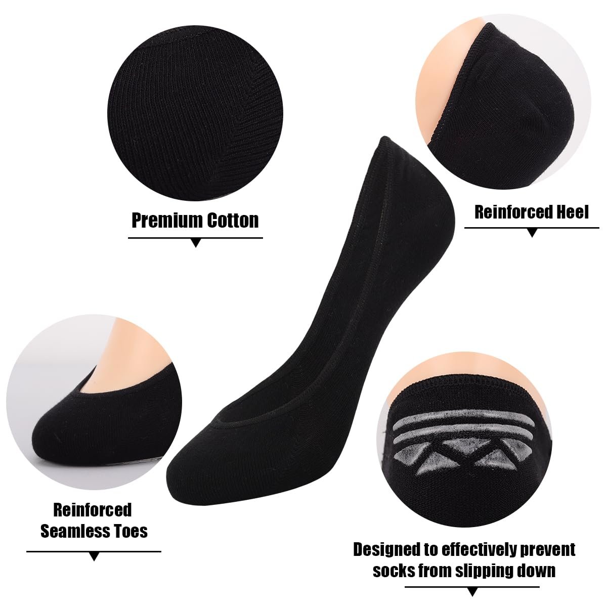 Жіночі шкарпетки-слідки 39-42 35-38 8 пар, фото №3