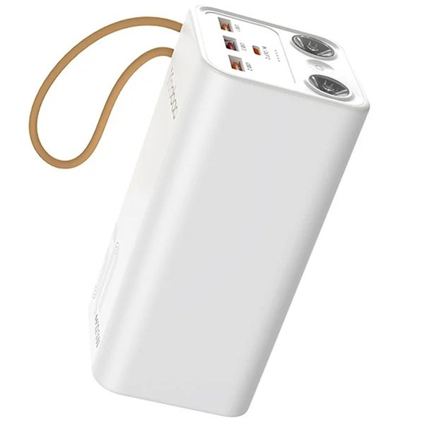 Повербанк зі швидкою зарядкою 50000 мАг 22.5W Yoobao H5, SCP PD+QC, з ліхтариком Білий, фото №4