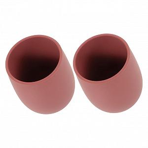 Набор 2 детских чашек для воды, чашки-тренажеры, многоразовые чашки, силиконовые чашки, детские чашки, открытая чашка для малышей, детские чашки - Фото 1