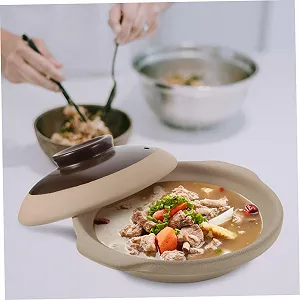 Каструля керамічна для супу з кришкою Маленька Термостійка Компактна synthetic.ua - Фото 1