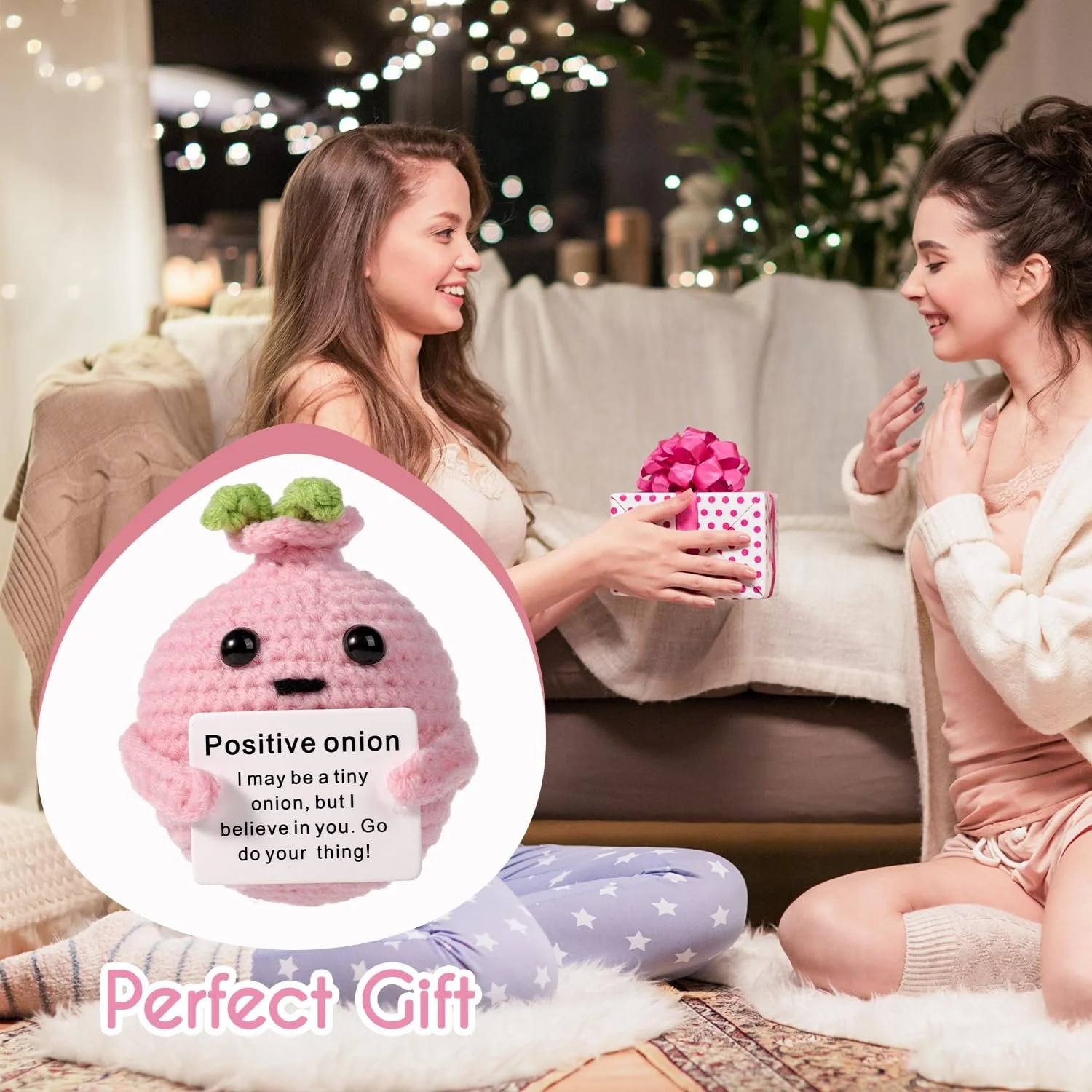 Игрушка NQEUEPN Funny Positive Onion вязаная, фото №7