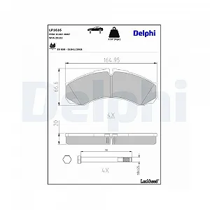 Комплект тормозных колодок дискового тормоза DELPHI LP1616 для IVECO RENAULT RENAULT TRUCKS - Фото 1