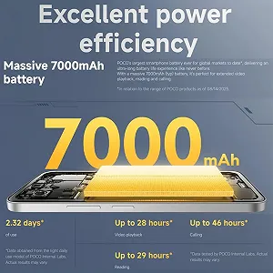 Смартфон XIAOMI POCO M7 8/256GB Snapdragon 685 7000мАч 6.9" FHD+ 33Вт Black (с зарядным устройством) synthetic.ua - Фото 1