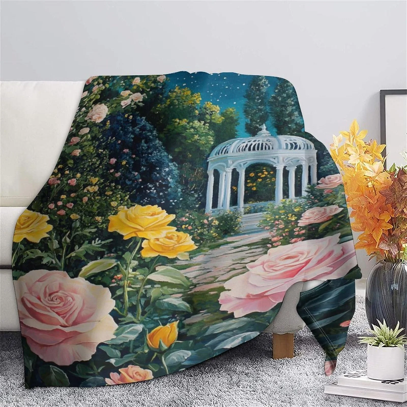 Плед Rose Garden Микрофибра Флис Мягкий Уютный Скандинавский Теплый Накидка на диван Детский Плед, фото №6