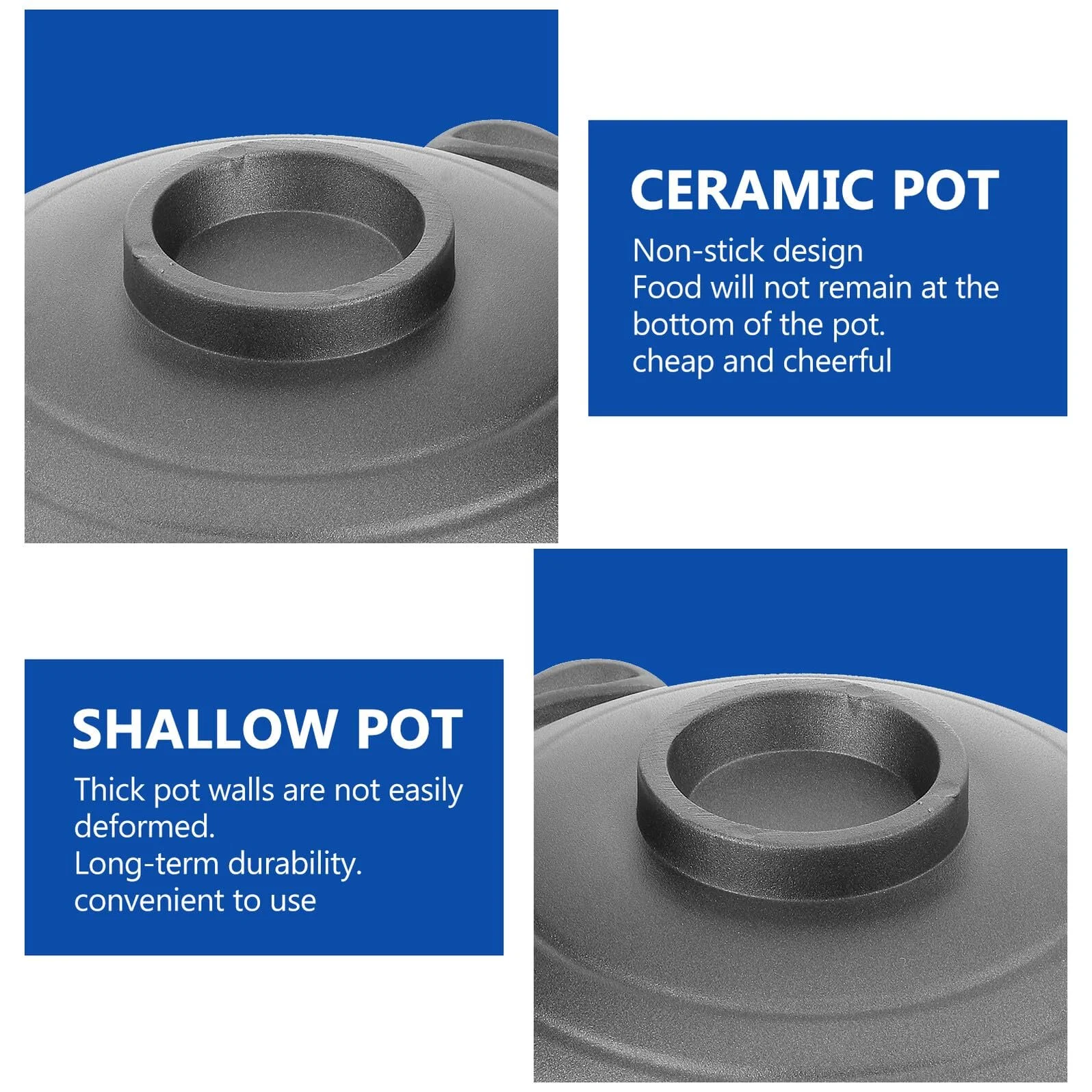 Каструля для тушкування BESPORTBLE Керамічна 18 см Антипригарна з кришкою, фото №9