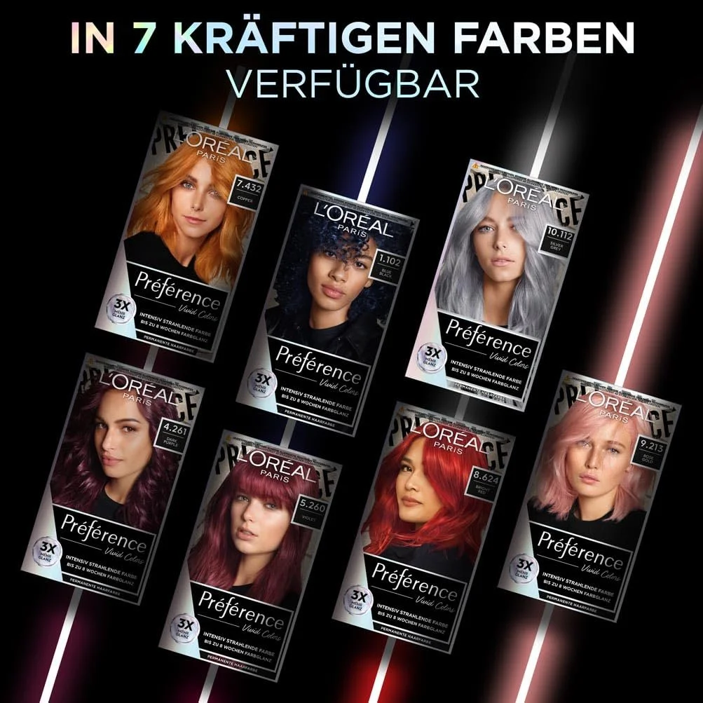 Фарба для волосся L'Oréal Paris Préférence Vivid Colors Яскравий Червоний, фото №3 Фарба для волосся L'Oréal Paris Préférence Vivid Colors Яскравий Червоний, фото №3