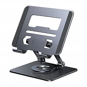 Подставка для компьютера, складная, вращающаяся на 360 градусов, охлаждающая подставка, портативная подставка-подъемник, эргономичная подставка для ноутбука - для смартфонов, ноутбуков, планшетов, дома, колледжа, общежития, школы, путешествий и - Фото 1