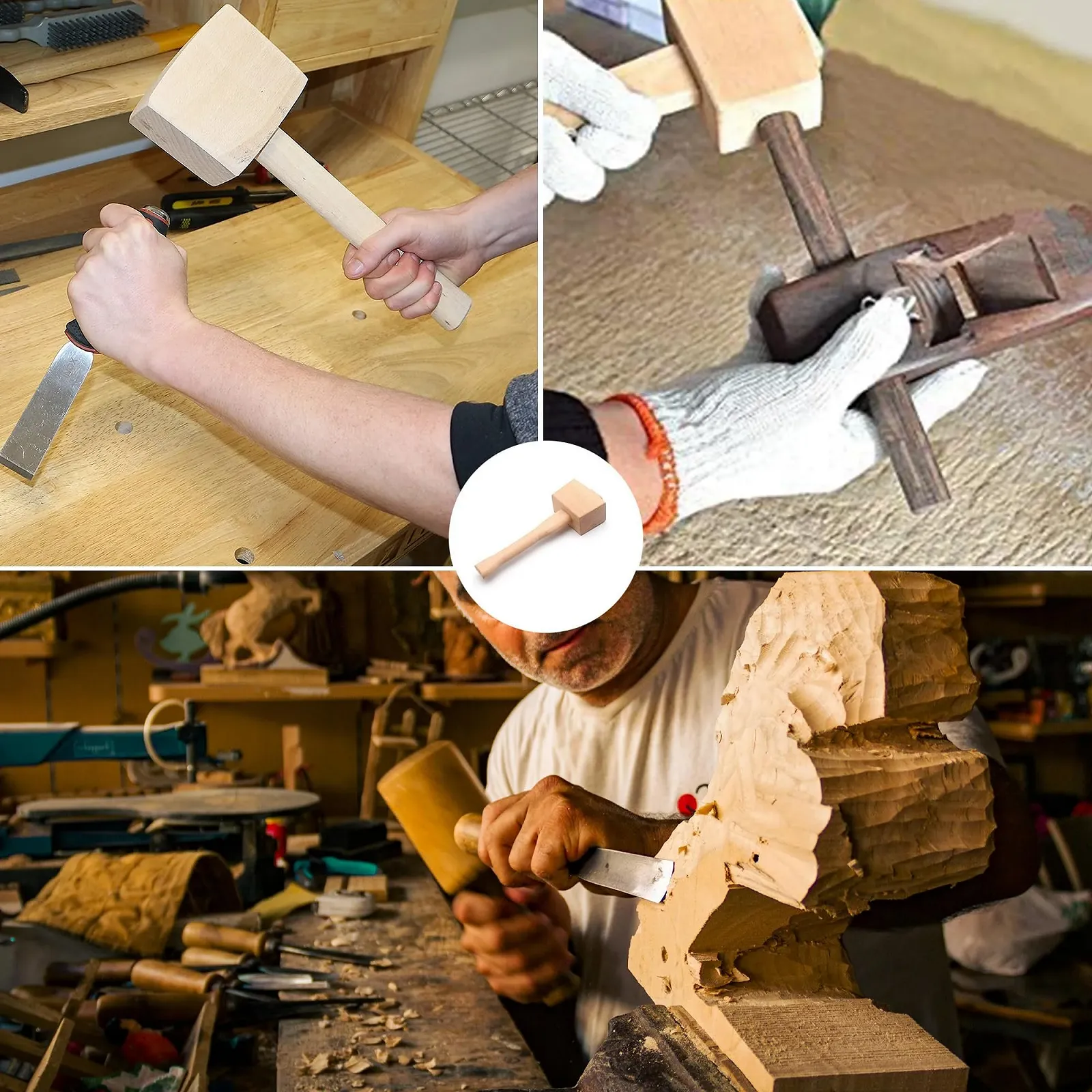 Киянка столярная Solid Beech 245 мм цвет дерева, фото №7