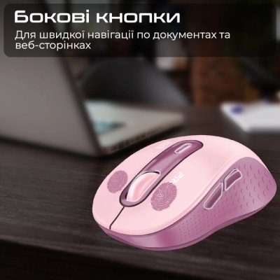 Мышка Promate Ken Wireless/Bluetooth Pink (ken.pink), фото №6