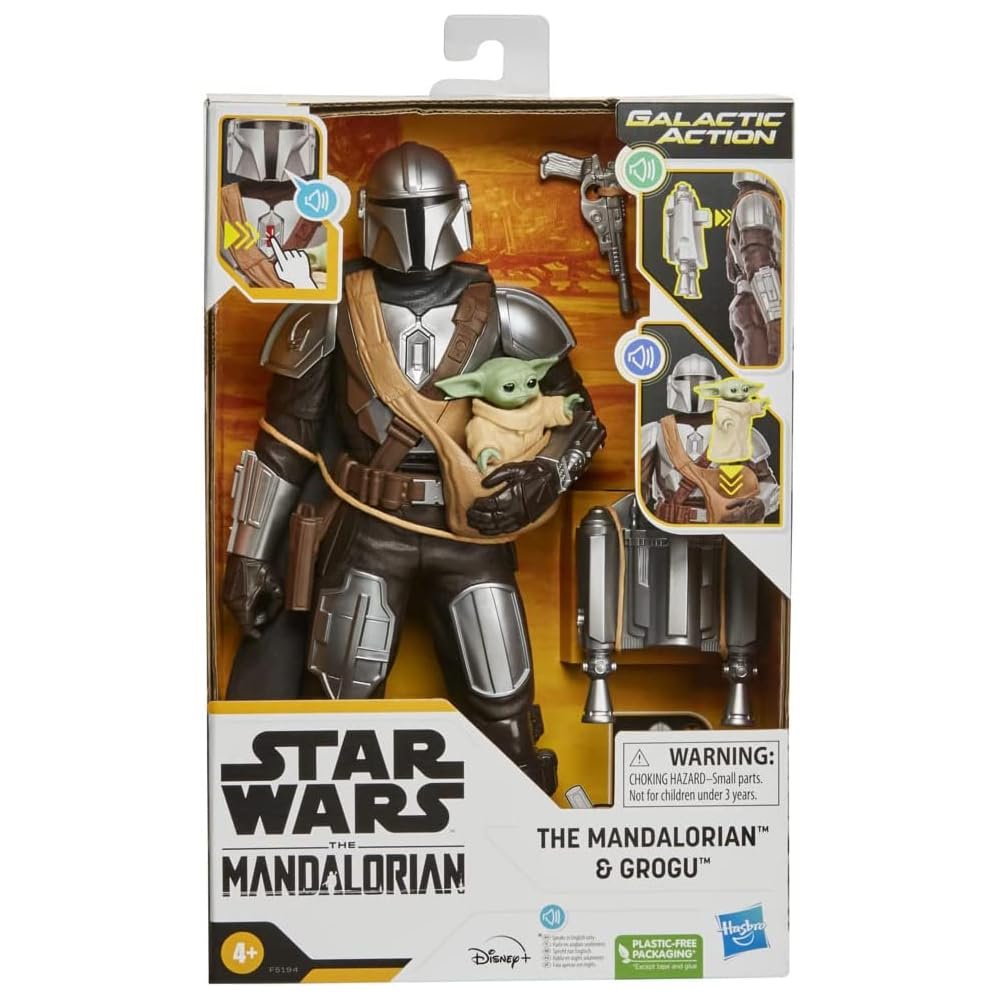 Ігрова Фігурка Star Wars Galactic Action The Mandalorian & Grogu Інтерактивні Електронні Фігурки 30 см, фото №2
