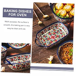 Керамическая форма для выпекания Прямоугольная кастрюля-сотейник с двойными ручками Эргономичная функция подогрева Польский дизайн synthetic.ua - Фото 1