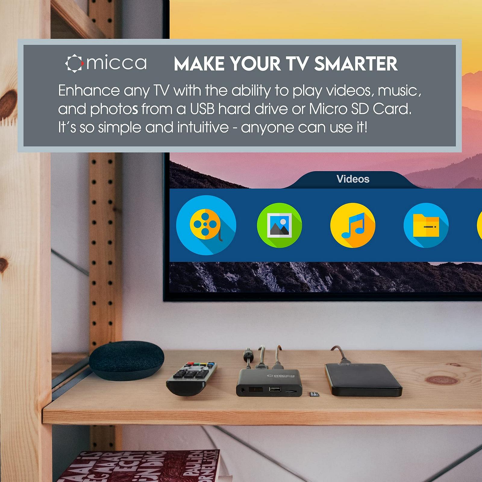 Медіаплеєр Micca 4K 60HZ Ultra HD для USB та MicroSD, HDMI, AV вихід, підтримка H.265/HEVC, автоматичне відтворення, фото №2