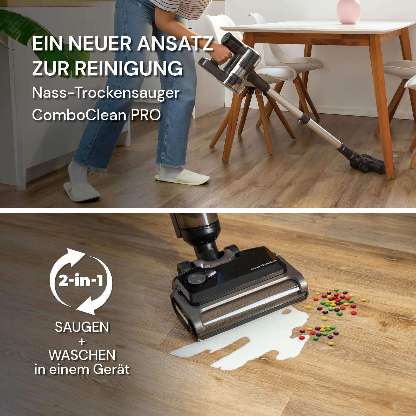 Пылесос ROSMARINO Vitapur ComboClean Pro 2-в-1 Аккумуляторный 220 Вт Ёмкость для воды, фото №4