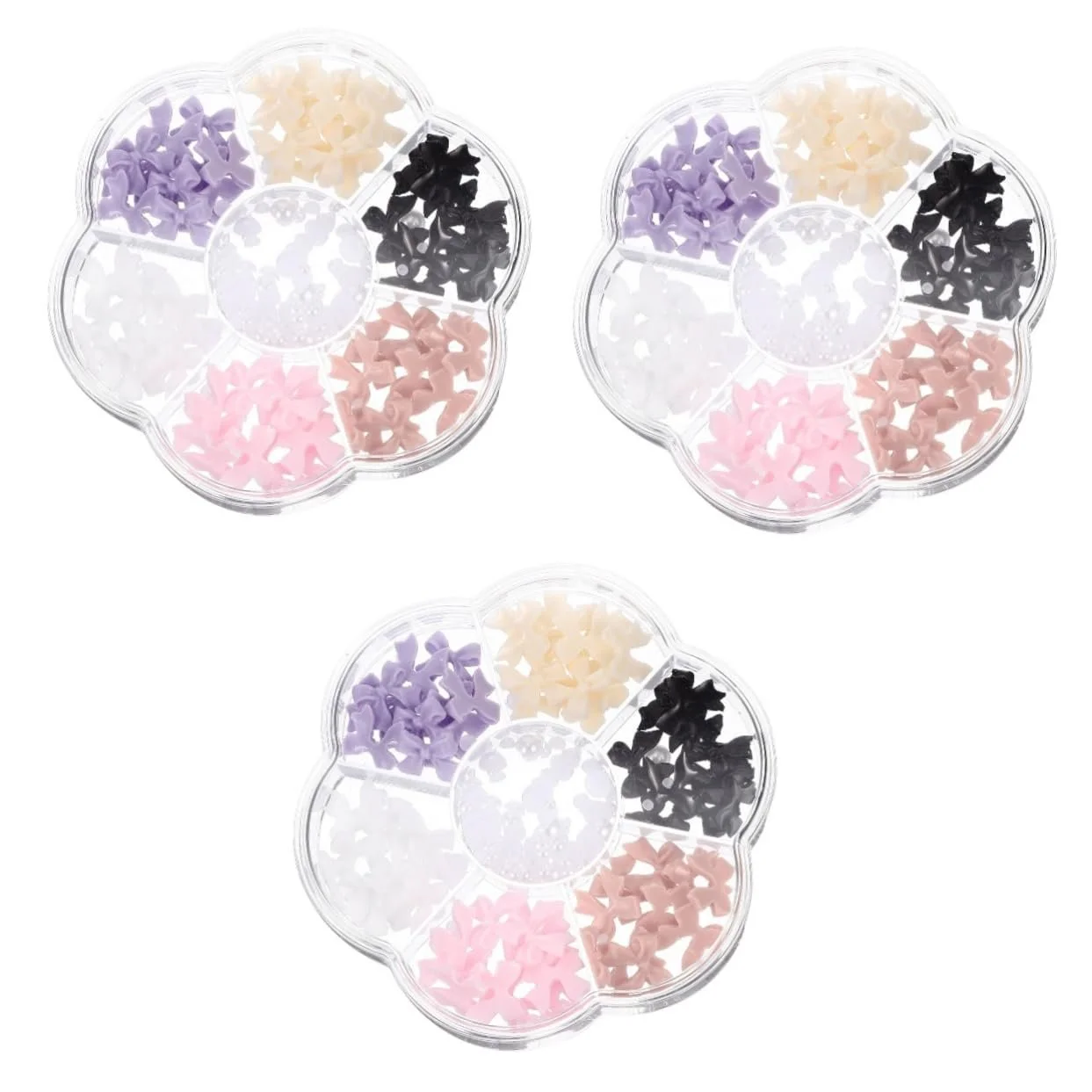 Прикраса для нігтів FOMIYES 3 коробки Перли плоскої форми, фото №1