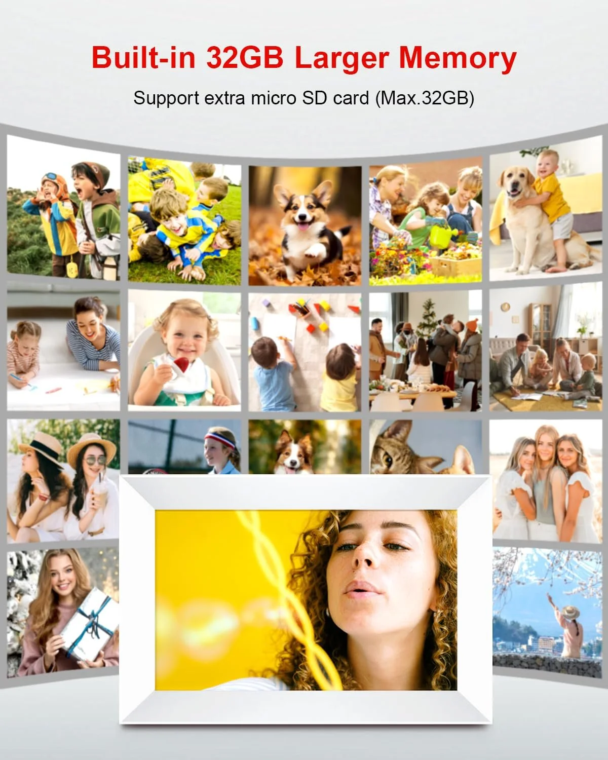 Цифровая фоторамка Frameo 10 10.1" WiFi 1280 x 800 HD IPS Touchscreen 32 ГБ White, фото №2