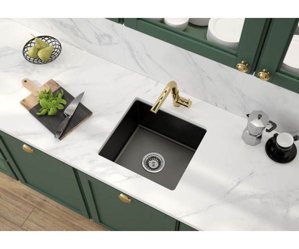 Deante Змішувач для кухні Silia довж виливу 233мм витяжний 1 важіль золотий, фото №4 Deante Змішувач для кухні Silia довж виливу 233мм витяжний 1 важіль золотий, фото №4