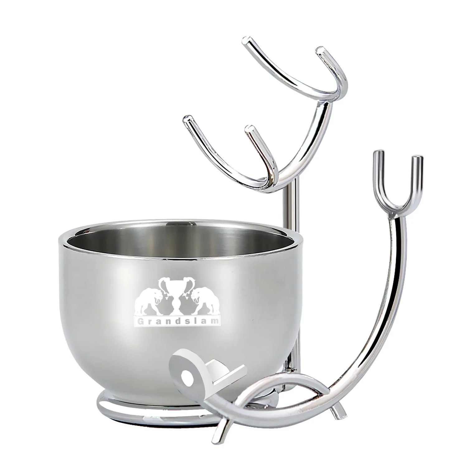 Набор для бритья Grandslam (подставка и чаша) Stainless Steel, фото №1