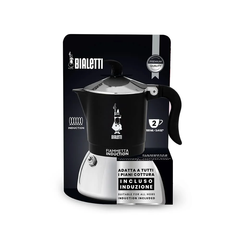 Кофеварка Bialetti Fiammetta Индукционная 2 чашки (100 мл) Черная, фото №4 Кофеварка Bialetti Fiammetta Индукционная 2 чашки (100 мл) Черная, фото №4