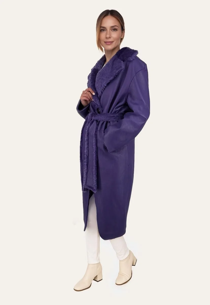 Дублёнка Hollert Julienne Двусторонняя Фиолетовая, фото №4 Дублёнка Hollert Julienne Двусторонняя Фиолетовая, фото №4