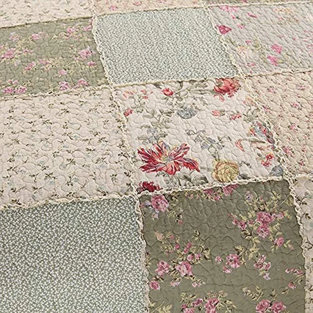 Покривало стьобане SETSCZY в стилі печворк Двосторонній 3 предмети Наволочки, фото №4